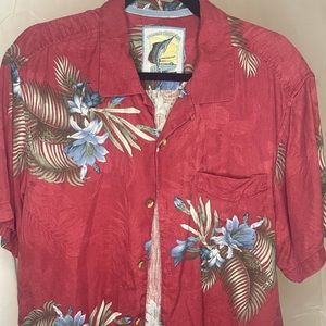 Tommy Bahama Button Down Short Sleeve Red Mens M